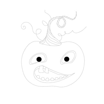 Halloween coloring book. Funny pumpkin on a white background. Children's coloring