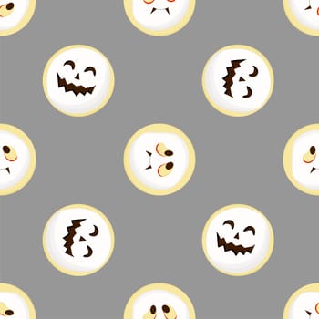 Wrapping paper design. Baking pattern seamless. Gray background. Halloween.