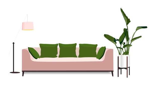 Vector Houseplants in a container for indoor use as a house plant in pots. Home gardening concept. Modern flat vector illustration.