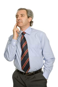mature business man portrait in white background