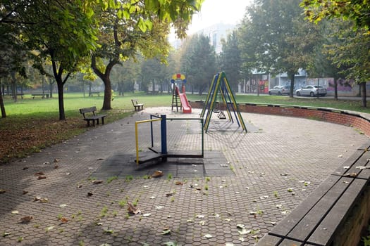 Kids playground in Malesnica residential area, Zagreb, Croatia