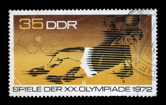 Stamp printed in GDR shows Olympic Games - Munchen, Germany, circa 1972.