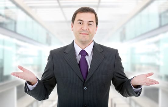 businessman showing his hands at the office