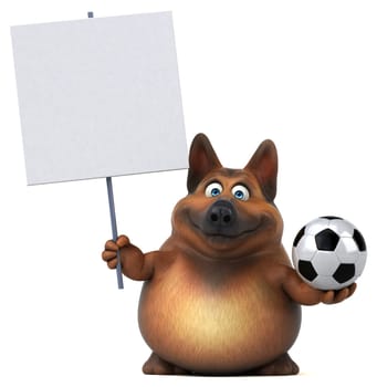 Fun german shepherd dog - 3D Illustration
