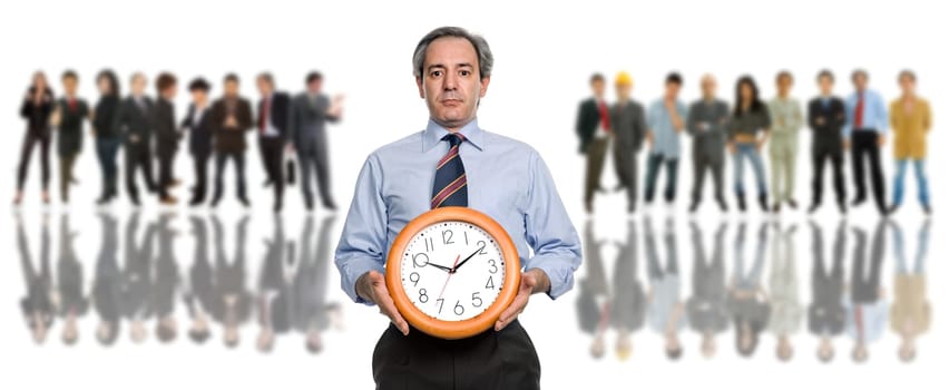 business man in front of a group of people