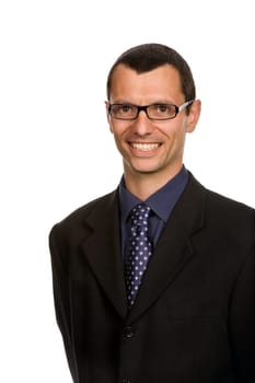 young business man portrait in white background