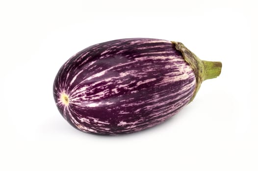 Aubergine On White, close up of eggplant on white background