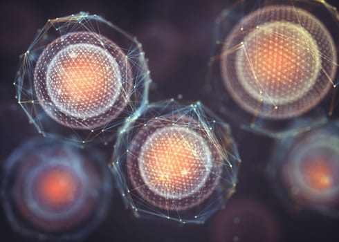 Biotechnology or biotech, concept of creation, division and cellular development. High organic technology with productive purposes.