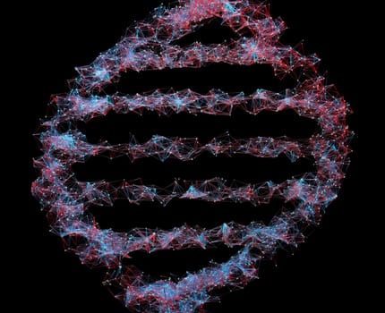 Abstract image of genetic codes DNA. Concept image for use as background. 3D illustration.