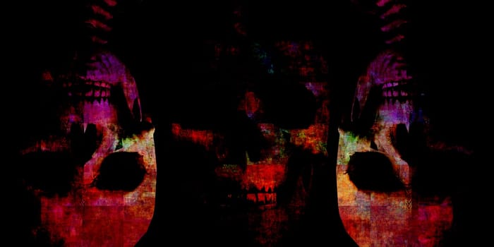 Skull Grunge Background with Death Metal Art