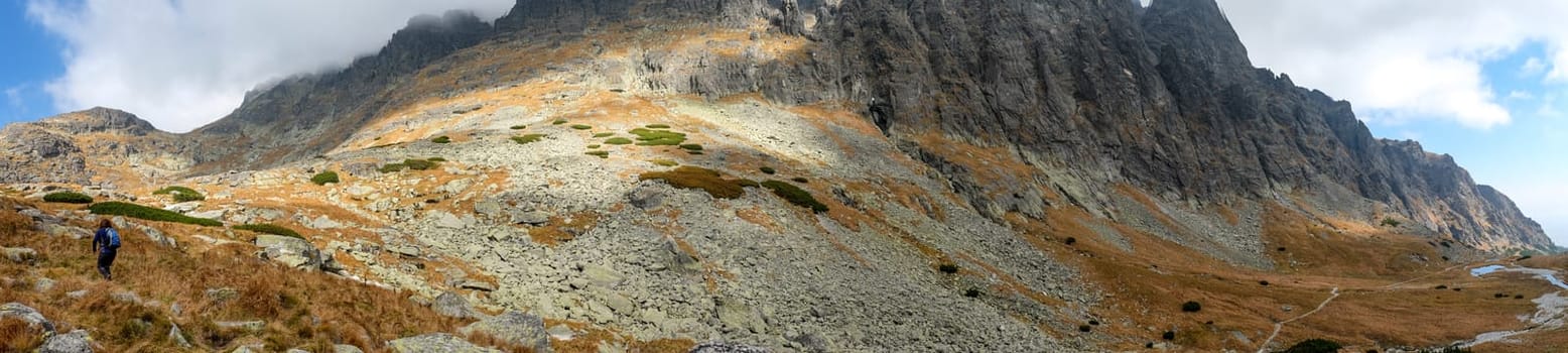Great Cold Valley in High Tatras, Slovakia. The Great Cold Valley is 7 km long valley, very attractive for tourists