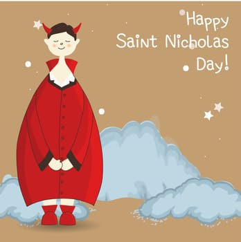 Krampus, Christian holiday Saint Nicholas Day. posters or banners. card.
