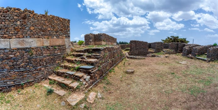 Dungur (or Dungur 'Addi Kilte) is the ruins of a substantial mansion in Aksum, Ethiopia - Ruins of the palace of the Queen Sheba, Aksum civilization at Axum city in Ethiopia. Archeology, on UNESCO world heritage site