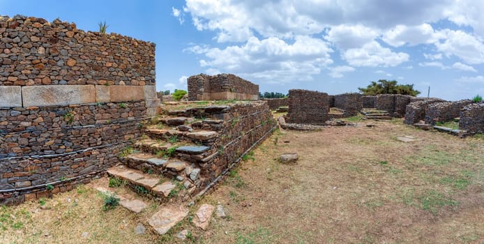 Dungur (or Dungur 'Addi Kilte) is the ruins of a substantial mansion in Aksum, Ethiopia - Ruins of the palace of the Queen Sheba, Aksum civilization at Axum city in Ethiopia. Archeology, on UNESCO world heritage site