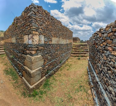 Dungur (or Dungur 'Addi Kilte) is the ruins of a substantial mansion in Aksum, Ethiopia - Ruins of the palace of the Queen Sheba, Aksum civilization at Axum city in Ethiopia. Archeology, on UNESCO world heritage site