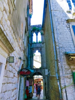 Kotor, Montenegro - May 07, 2014: The narrow street in Kotor in a beautiful summer day, Montenegro