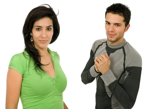 young fashion couple isolated on white background