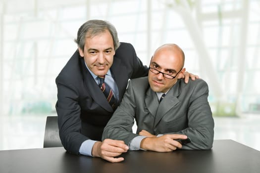 business team working at a desk in the office