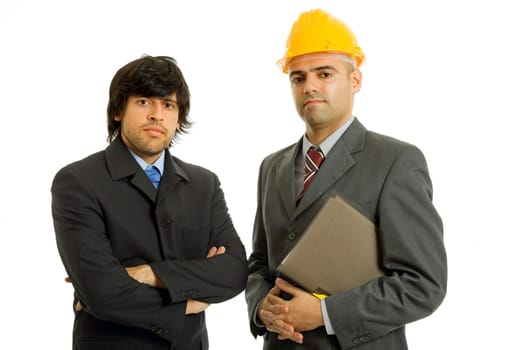 two young business men in a white background