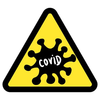 Abstract virus strain model coronavirus 2019-nCoV COVID-19 MERS-Cov Novel coronavirus crossed in sign of biohazard warning triangle