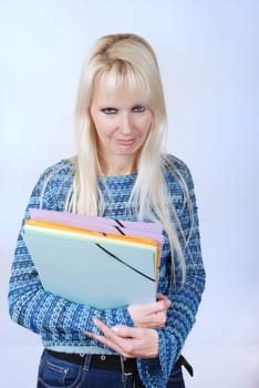 student with folder