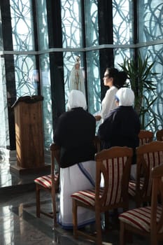 Mass in Chapel in Mother Teresa Memorial House in Skopje, Macedonia
