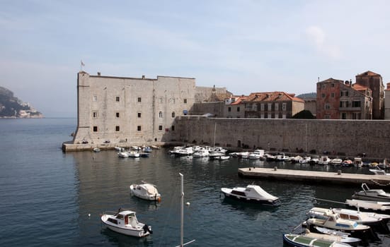 Dubrovnik harbor and old town