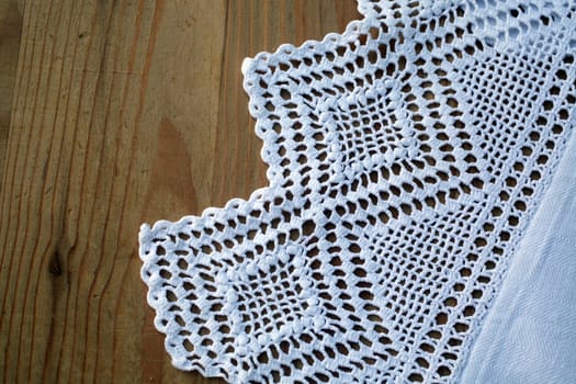 Detail of crochet tablecloth