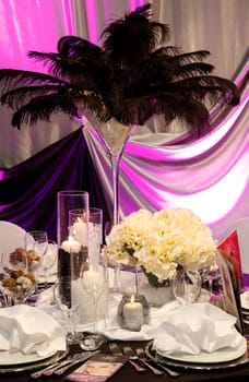 Beautiful table set for wedding