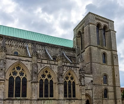 Chichester Cathedral, formally known as the Cathedral Church of the Holy Trinity in Chichester, West Sussex, United Kingdom on 14 July 2019