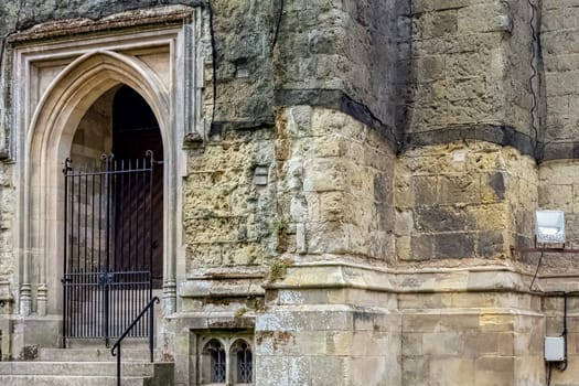Chichester Cathedral (Cathedral Church of the Holy Trinity) free-standing medieval bell tower known as campanile in Chichester, West Sussex, United Kingdom on 14 July 2019
