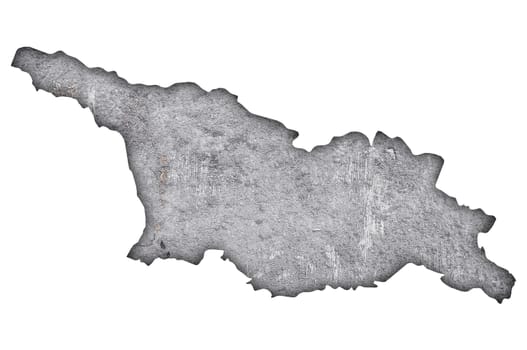 Map of Georgia on weathered concrete