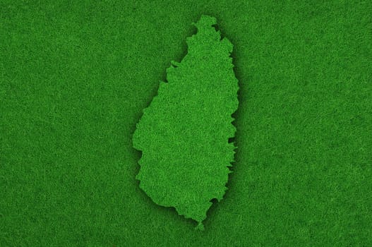 Map of Saint Lucia on green felt
