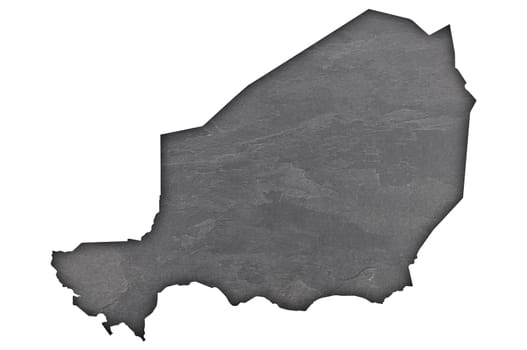 Map of Niger on dark slate