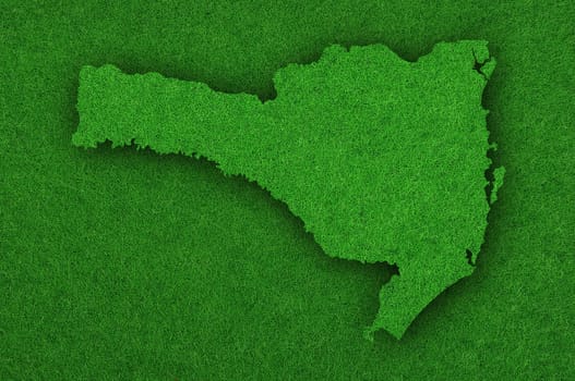 Map of Santa Catarina on green felt