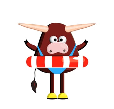 The bull is a symbol of 2021. Zodiac Taurus. Year of the calf. ox character is cute. isolated on a white background.