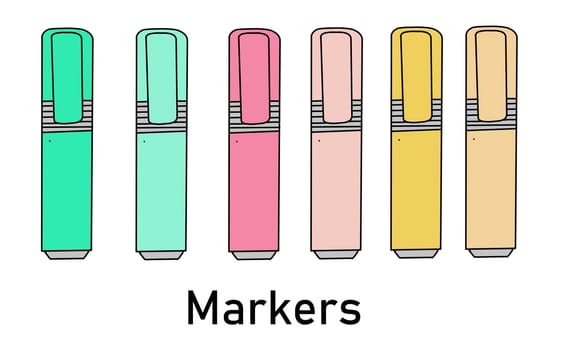 marker illustration. stationery felt-tip pen on a white background.