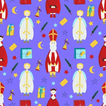 digital paper on the theme of saint nicholas day.