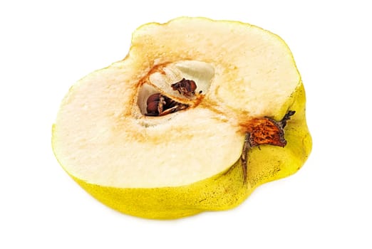 Quince On White, close up of fruit on white background
