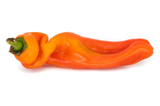 Chili On White Background, close up of bell pepper