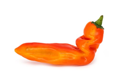Chili On White Background, close up of bell pepper