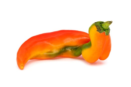 Chili On White Background, close up of bell pepper