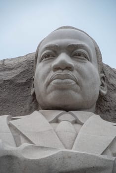 Washington, DC, USA / 9/24/2020: Dr. Martin Luther King Jr. Monument. Natural light, pale blue sky.