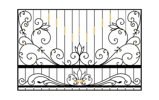 design of forged products. metal gate sketch. modern blacksmithing
