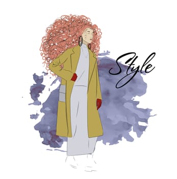A modern autumn look. Fashion and Style. Beautiful stylish girl or woman in a coat.