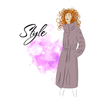 A modern autumn look. Fashion and Style. Beautiful stylish girl or woman in a coat.