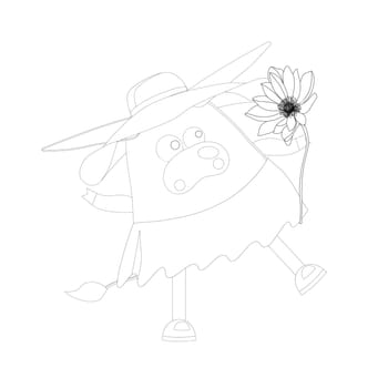 coloring page. ox. cow or bull cute character