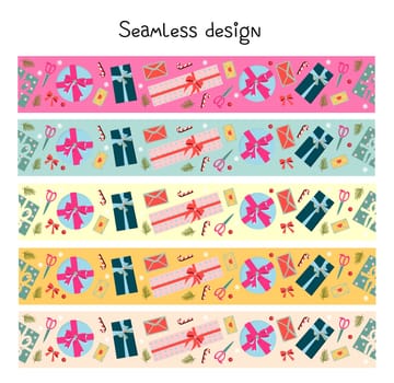Festive border, template set. A large collection of congratulatory borders, ornaments, brushes. Abstract geometric dividers, sseasonal symbols design elements.