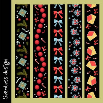 Festive border, template set. A large collection of congratulatory borders, ornaments, brushes. Abstract geometric dividers, sseasonal symbols design elements.