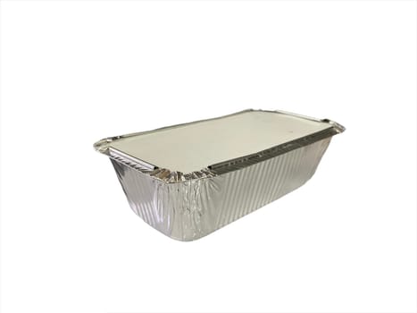 Aluminium Foil Container Set Silver isolated on white background
